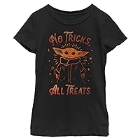 The Mandalorian Girl's Star Wars Halloween Grogu No Tricks All Treats T-Shirt