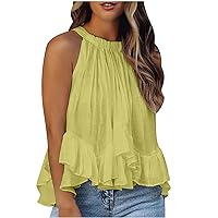 Sleeveless White Tank Tops for Women, Summer Sexy Halter Vest Shirts, Fashion Crewneck Casual Soft Blouse Tee, A02#mint Green, XX-Large