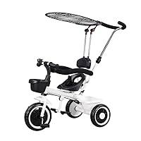 BicycleOutdoor Foldable Trike Beginner Shade 4 in 1 Tricycles 1-6 Years Old Child Tricycle Detachable Awning (Color : White) (Color : White)