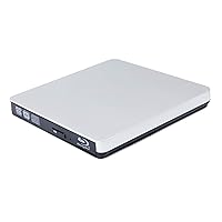 USB 3.0 External 6X Blu-Ray Burner 3D Blue-ray Portable DVD Player, for Laptops and Desktops Computer with Windows 7/ 8/ 10, Mac OS, Double Layer BD-RE DL 8X DVD+-R/RW Writer Optical Drive Silver