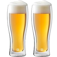 Zwilling 39500-214 Double Wall Glass Beer Tumbler, Set of 2, 14.1 fl oz (410 ml), Heat Resistant, Double Wall Construction, Tumblers