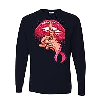Fight Harder Live Stronger Breast Cancer Awareness Mens Long Sleeves