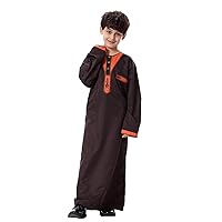 Children Cotton Shirt Pure Comfortable Fashion Topcoats Thobe Boys Muslim Boys Tops Large Kid