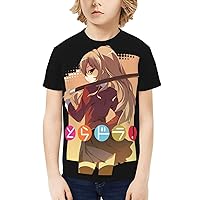 Toradora! Boys and Girls T-Shirt Novelty Fashion Tops Kids Shirt Anime Short Sleeves