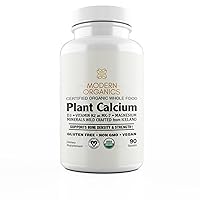 Plant Calcium | 1000mg Certified Organic Whole Food Calcium from Organic Icelandic Red Algae with Vitamin D3, Vitamin K2 and Magnesium | 72 Trace Minerals | 90 Vegan Tablets