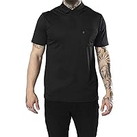 The Barber Polo, Men's Black, Hair Repellent, Ultra Lightweight and Breathable Vented Mesh Side Panels, Moisture-Wicking 4-Way Stretch Fabric, M, Great for Pet Grooming