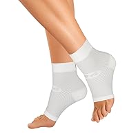 OrthoSleeve FS6 Compression Foot Sleeve (One Pair) for Plantar Fasciitis, Heel Pain, Achilles Tendonitis and Swelling
