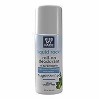 Kiss My Face Liquid Rock Roll-On Deodorant, Fragrance Free, Aluminum Chlorohydrate Free Deodorant For Women And Men, With Added Willow Bark And Mineral Crystal Salts, 3 Oz Roll On, 1 Pack