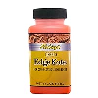 Fiebing's Edge Kote Leather Paint (4oz) - Leather Edge Paint for Shoes, Furniture, Purses - Flexible, Water Resistant, Semi Gloss Color Coating Leather Dye to Protect Natural Edges (Orange)