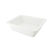CAC China Food Pans Bright White Porcelain 1/2 Deep GN Pan, 12-3/4 by 10-3/8 by 4-Inch, 4-Pack