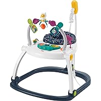 Fisher-Price Baby Bouncer Spacesaver Jumperoo Activity Center with Lights Sounds and Folding Frame, Astro Kitty