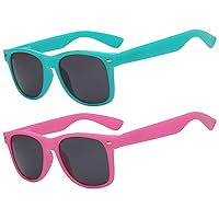 2 Pack Kids Sunglasses, UV Protected Kids Polarized Sunglasses, Anti-Glare Lens Toddler Sunglasses, Girls Boys Sunglasses