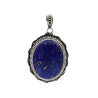 925 Sterling Silver Lapis Lazuli Filigree Boho Pendant