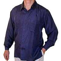 Black Silk Shirts for Men Made of 100% Cocoon Silk Long Sleeve
