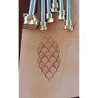 Dragon Scale Leather Crafting Stamp Tool for Leather Crafts Brass #62Set