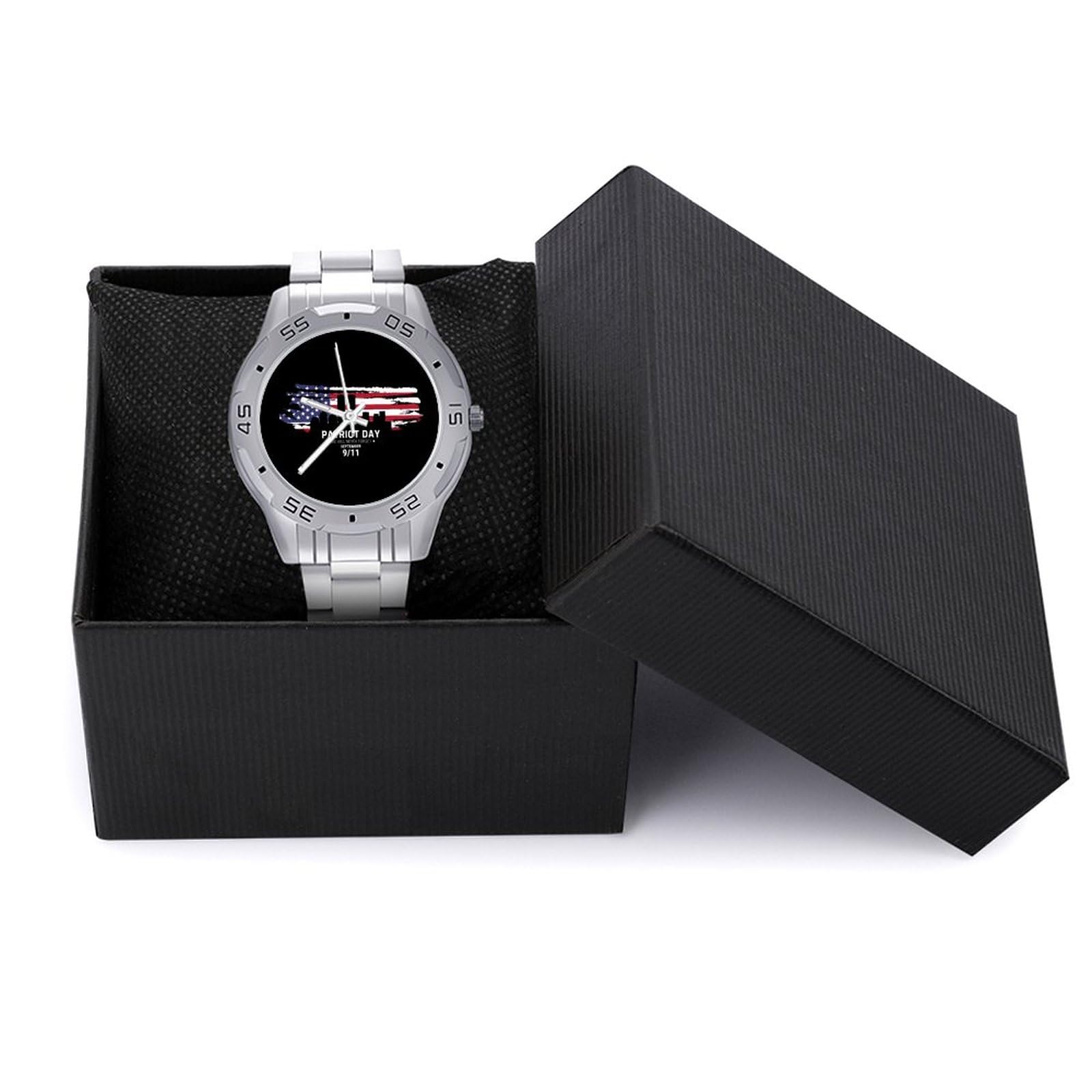911 Remember Never Forget Stainless Steel Band Business Watch Dress Wrist Unique Luxury Work Casual Waterproof Watches
