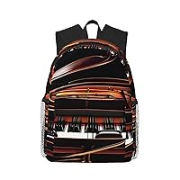 Piano Violin Music Notes Trendy Casual Backpack - Stylish Bookbag And Travel,Mini Backpack,Bookbag For Men
