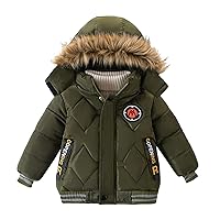 Toddler Boys Down Jacket Collar Hood Thick Warm Winter Snowsuit Coat
