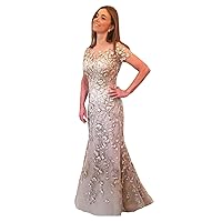 Short Sleeves Lace Appliques Sequins Mother of The Bride Dresses Celebrity Formal Party Evening Gowns