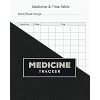 Medicine Tracker: Simple Easy To Recognize Medication Log Book For Daily Reminder, Pill Record Book, Prescription Medicines Regular Dose Journal, Personalized Drug List Chart Keeper Notebook