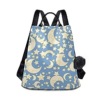ALAZA Moon And Stars Blue Backpack with Keychain for Woman
