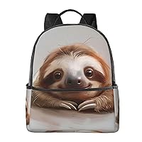 GeRRiT Adorable Sloth Print Lightweight Shoulder Bag,Multifunctional Backpack,Travel Shopping Backpacks