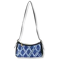 Qucchanen Faux Leather Mini Denim Printed Hobo Purse, Jean Pattern Casual Bag for Women, Lightweight Retro Shoulder Handbag