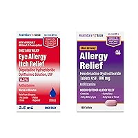 HealthCareAisle Allergy Bundle - Olopatadine Hydrochloride Ophthalmic Solution USP, 0.2% 2.5mL and Fexofenadine Hydrochloride Tablets USP, 180 mg 180 Tablets