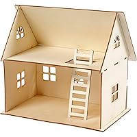 Doll's House to Assemble Height 25 cm Size 18 x 27 cm Plywood 1 Piece Thickness 4 mm