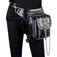 Steampunk Retro Victorian Style Holster Bag Motorcycle Bag Retro Rock Gothic Rivet Thigh Hip Belt Packs Messenger Shoulder Bags