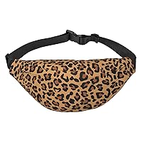 Cheetah Leopard Print Large Crossbody Fanny Pack Belt Bag With 3 Zipper Pockets, Gifts For Sports Festival Workout Traveling Running Casual Hands Free Waist Pack Wallets Phone Bag