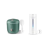 CHACEEF Mini Rice Cooker 2-Cups Uncooked, 1.2L Small Rice Cooker & CHACEEF Travel Electric Kettle, 350ml Small Portable Kettle with Non-stick Coating