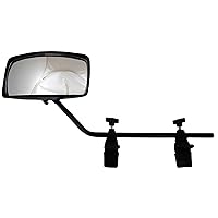 Attwood 13066-7 Universal Adjustable Clamp-On Water Ski Rear View Boat Mirror, Black