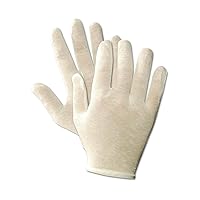 MAGID 650H TouchMaster 650H/651H Lightweight Lisle Inspection Gloves with Hemmed Edge, Cotton, Ladies (Fits Medium), White (Pack of 12)