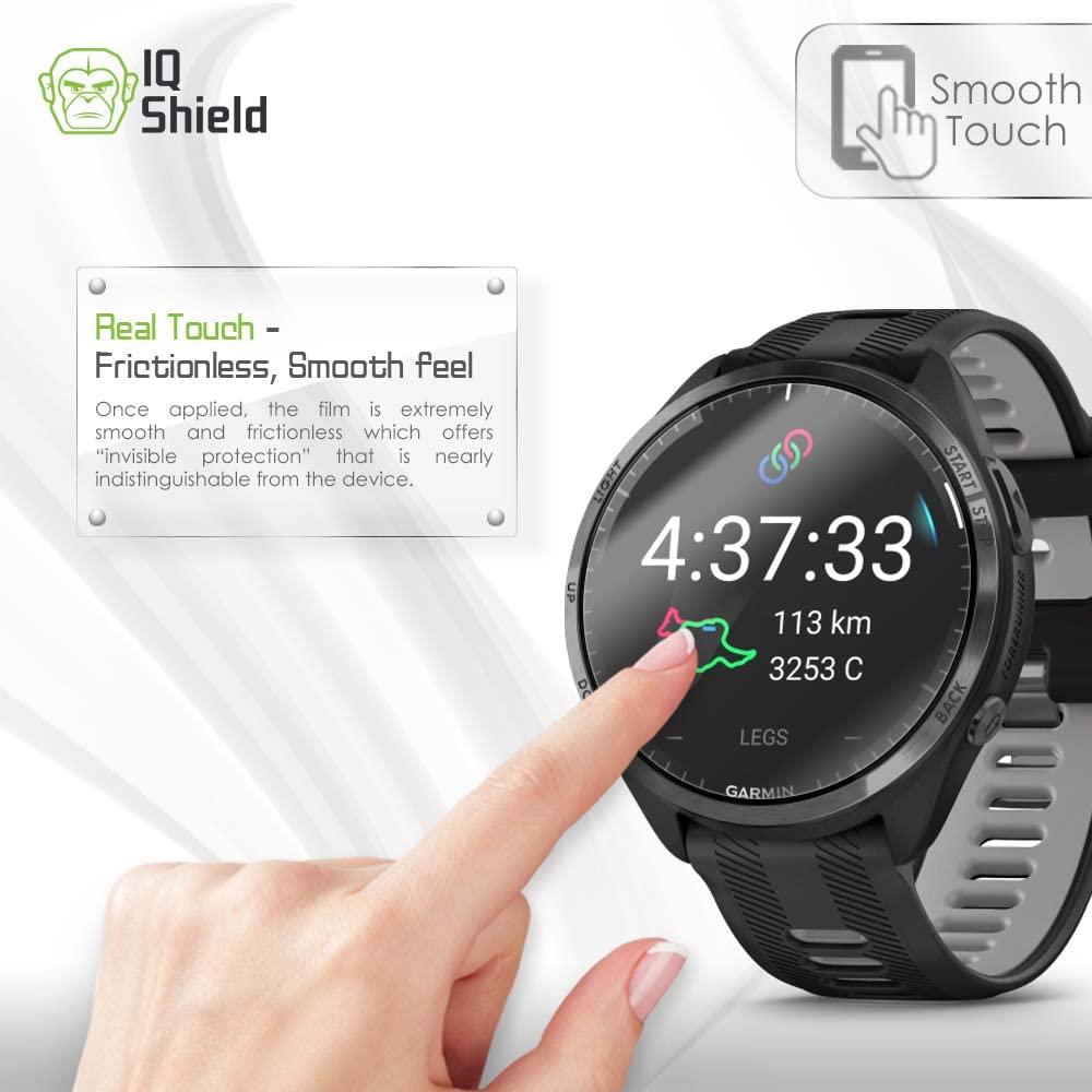 IQShield Screen Protector Compatible with Garmin Forerunner® 965 (6-Pack) Anti-Bubble Clear Film