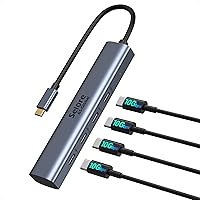10Gbps USB C Hub, 4 Ports USB C Splitter for Laptop, USB C to USB C Hub Multiport Adapters for MacBook Pro/Air, iMac, Surface Pro,Chromebook,Dell,HP,iPad,Samsung,Etc(Not Support Charging/Monitor)
