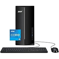 acer Aspire Personal Desktop 2022 Intel Core i5-12400 6-Core Intel UHD Graphics 64GB DDR4 4TB SSD USB Keyboard, USB Mouse Windows 10 Pro Wi-Fi Bluetooth 5.1 Combo HDMI 1.4 RJ-45 Black