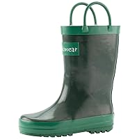 Kids Waterproof Rubber Rain Boots with Easy-On Handles