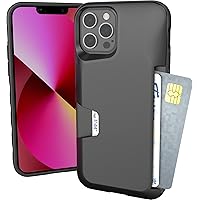 Smartish® iPhone 12/12 Pro Wallet Case - Wallet Slayer Vol. 1 [Slim Thin + Protective] Credit Card Cash Holder - Drop Tested Hidden Card Slot Cover Compatible with Apple iPhone 12 - Black Tie Affair