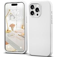 IceSword iPhone 15 Pro Max Case White (2023), Liquid Silicone Case Phone Cover Slim Protective,Soft Anti-Scratch Microfiber Lining,Pure White Cute Men Women Cool Fun [Shockproof] 6.7 inch 15PM- White