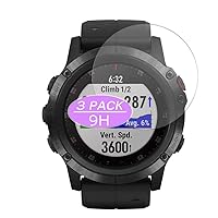 [3 Pack] Tempered Glass Screen Protector, Compatible with GARMIN fenix 5X Sapphire 9H Film Protectors