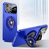 Magnetic Ring Stand Glass Lens Protect Phone Cases for iPhone 15 Pro Case 14 Plus 13 12 11 Max Wireless Charge Cover,Blue,for iPhone 14 Plus