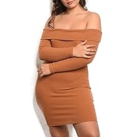 Plus Size Off The Shoulder Bodycon Dress with Keyhole Back