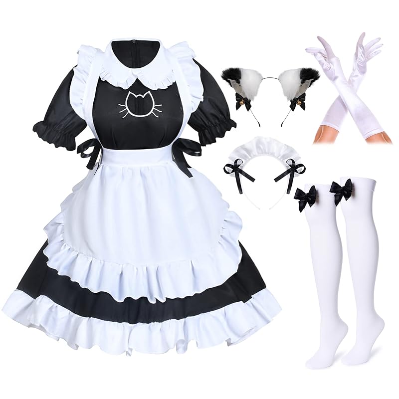 Women Cute Maid Outfit Anime Uniform Cosplay Lolita Dress Short Sleeve  Costume | eBay
