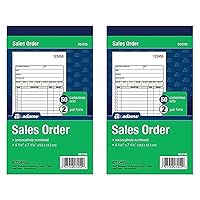 Adams Sales Order Book, 2-Part, Carbonless, White/Canary, 4-3/16 x 7-3/16 Inches, 50 Sets per Book (DC4705) (Pack of 2)