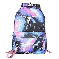 Anime Death Note 15.6 Inch Laptop Backpack Rucksack Bookbag with Keychain Stainless Steel Chain Blue Galaxy / 6
