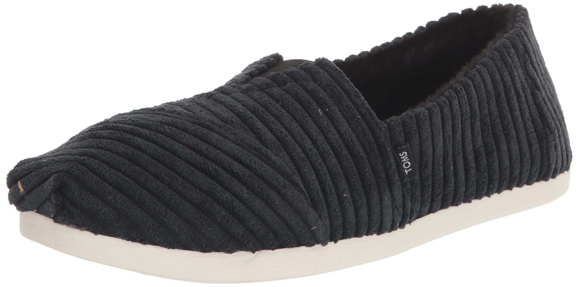 TOMS Women's Alpargata Recycled Cotton Canvas” Loafer Flat, Black, 7