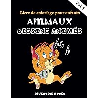 80 Animaux à Colorier Style Cartoon Vol. 1 | Livre de Coloriage pour Enfants avec des Dessins d'Animaux Amusants à Peindre (French Edition)