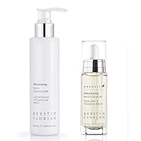 Kerstin Florian Rehydrating Neroli Cleansing Milk, Organic Rehydrating Neroli Facial Oil Set, Gently Cleanses Makeup and Impurities for Clean, Fresh Feeling Skin, Anti-Aging Facial Oil and Moisturizer