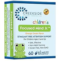 Focused Mind Jr., Focus and Memory Support for Children, Pediatrician Formulated, Stimulant Free Attention Support with Inositol, DMAE, Sugar-Free, Vegan, 60 EZ Melt Tablets